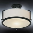 thumbnail image 5 of Luxury Minimalist Indoor Ceiling Light, 10.50''H x 17.50''W, with Modern Style Elements, Art Deco Design, Natural Black Finish and Eggshell Fabric, UQL3771, 5 of 8