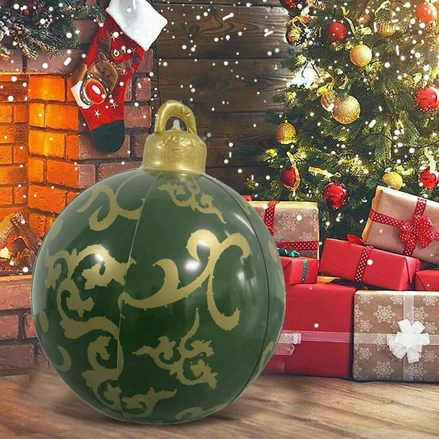 Halloween Trend Decorations Christmas Decors Ball 23.6 Inch Decoration Ball Outdoor Christmas PVC Inflatable Decorated Ball For Home Christmas Decor Great Gifts