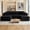 Black, variant on Anybox 92.5" Corduroy U-Shaped Sectional Sofa, Modular Boneless Couch with Left-Facing Chaise, Ottoman and Deep Seat, No Assembly, Brown