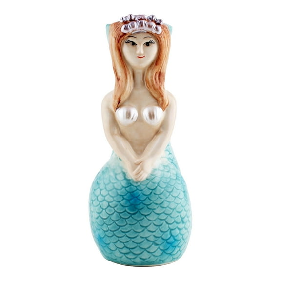 BarConic Tiki Drinkware 16 oz Mermaid Mermaid Handmade Ceramic Cocktail Glasses
