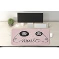 thumbnail image 2 of Music Computer Mouse Pad, Music Letters Written by Cassette Tape Loud Improvisation Beat Pulse Tempo Image, Rectangle Non-Slip Rubber Mousepad X-Large, 35" x 15" Gaming Size, Pink Black, by Ambesonne, 2 of 2