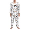 thumbnail image 3 of Hirioo Cartoon Animals for Men's Pajama Sets 2 Piece Pjs Men's Long-Sleeved Pajama Set Button Down Sleepwear,S-XXL-XX-Large, 3 of 7