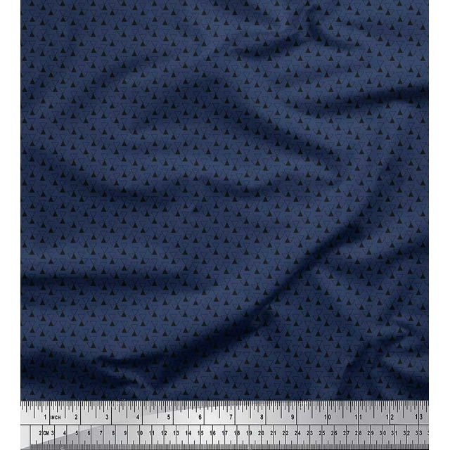 Soimoi Tissu Poly Georgette Triangle Imprimé Chemise au Mètre 52 Pouces de Large