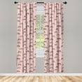 thumbnail image 5 of Ambesonne Leopard Window Curtains, Fierce Creature Silhouettes, Each 28" W x 63" L, Blush Champagne, 5 of 5