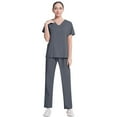 thumbnail image 6 of Scrubs Set for Women Nurse Uniform Jogger Suit Comfortable Medical Scrub Set V-Neck Top and Elastic Waist Pants with Pockets, Durable Fabric, 6 of 7