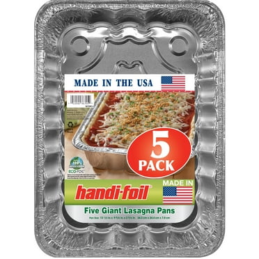 Handi-Foil Giant Rectangular Aluminum Foil Lasagna Pans, 5 Count