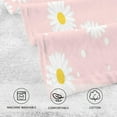 thumbnail image 4 of Coolnut Pink Daisy Set of 2 Fingertip Towel Larger Pure Cotton Soft Highly Absorbent Hand Towels for Bathroom Spa Home (16 x 28 Inches) Wash cloth, 4 of 7
