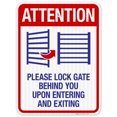 thumbnail image 1 of Attention Please Lock Gate Behind You Upon Entering And Exiting Sign, Pool Sign,, 1 of 1