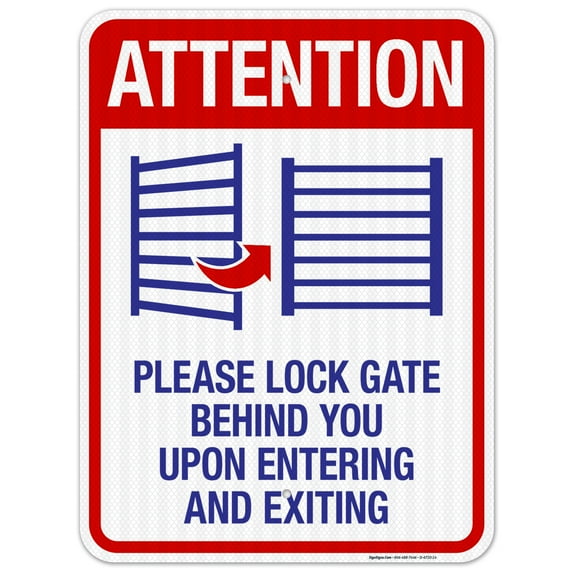 Attention Please Lock Gate Behind You Upon Entering And Exiting Sign, Pool Sign,