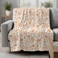 thumbnail image 2 of Orange Flowers Blanket Soft Cozy Warm Throw Blanket for Couch, Plush Fuzzy Flannel Fleece Blankets for Sofa, Vintage Chic Farmhouse Plants Floral Bed Blankets Lightweight Gifts for Women, 40"x50", 2 of 9