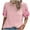 Pink, variant on Pincandy Cotton Linen Tops for Women Summer Casual 3/4 Sleeve T Shirts Lightweight Ethnic Style Embroidery Blouses Tees