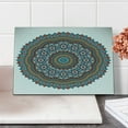 thumbnail image 2 of Mandala Cutting Board, Vintage Moroccan Hidden Mean Diagram Nature Harmony Form, Decorative Tempered Glass Cutting and Serving Board, Small Size, Multicolor, by Ambesonne, 2 of 5