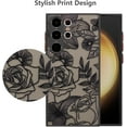 thumbnail image 2 of for Samsung Galaxy S23 Ultra Case Rose Design Floral Pattern Print Slim TPU Bumper Case Shockproof Protective Case for Women Girls Cover for Galaxy S23 Ultra, Black, 2 of 13