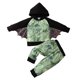 thumbnail image 1 of Ropa Para Bebés, Ropa Para Niños Pequeños, Pantalones Con Estampado De Dinosaurio De Manga Larga Con Capucha Para Niños, Conjunto De Dos Piezas Verde Odeerbi LM103-10542, 1 of 9