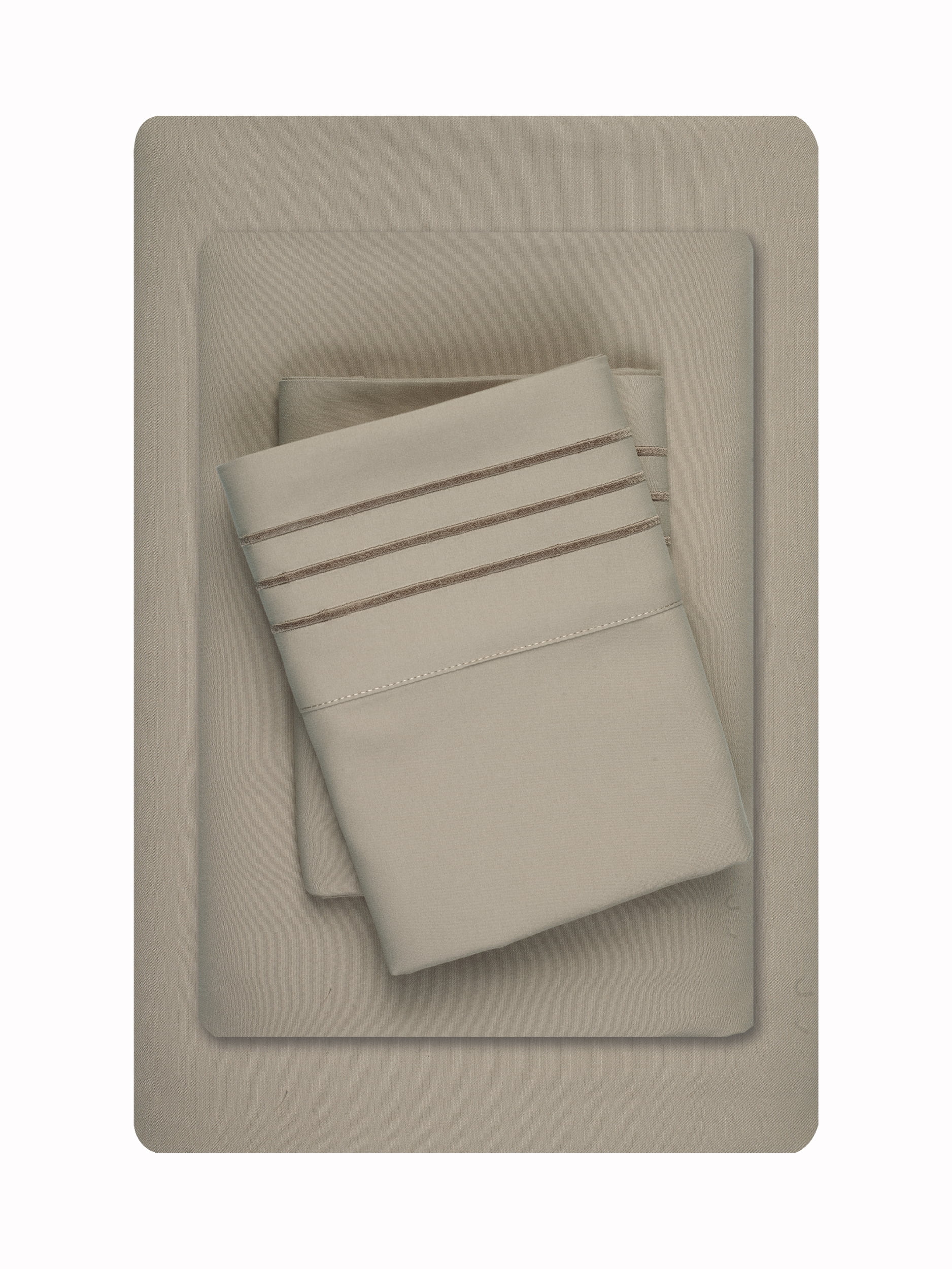 Mainstays Better Homes & Gardens Luxury Microfiber Adult Bed Sheet Set, Brownstone, Queen, 4 Pieces