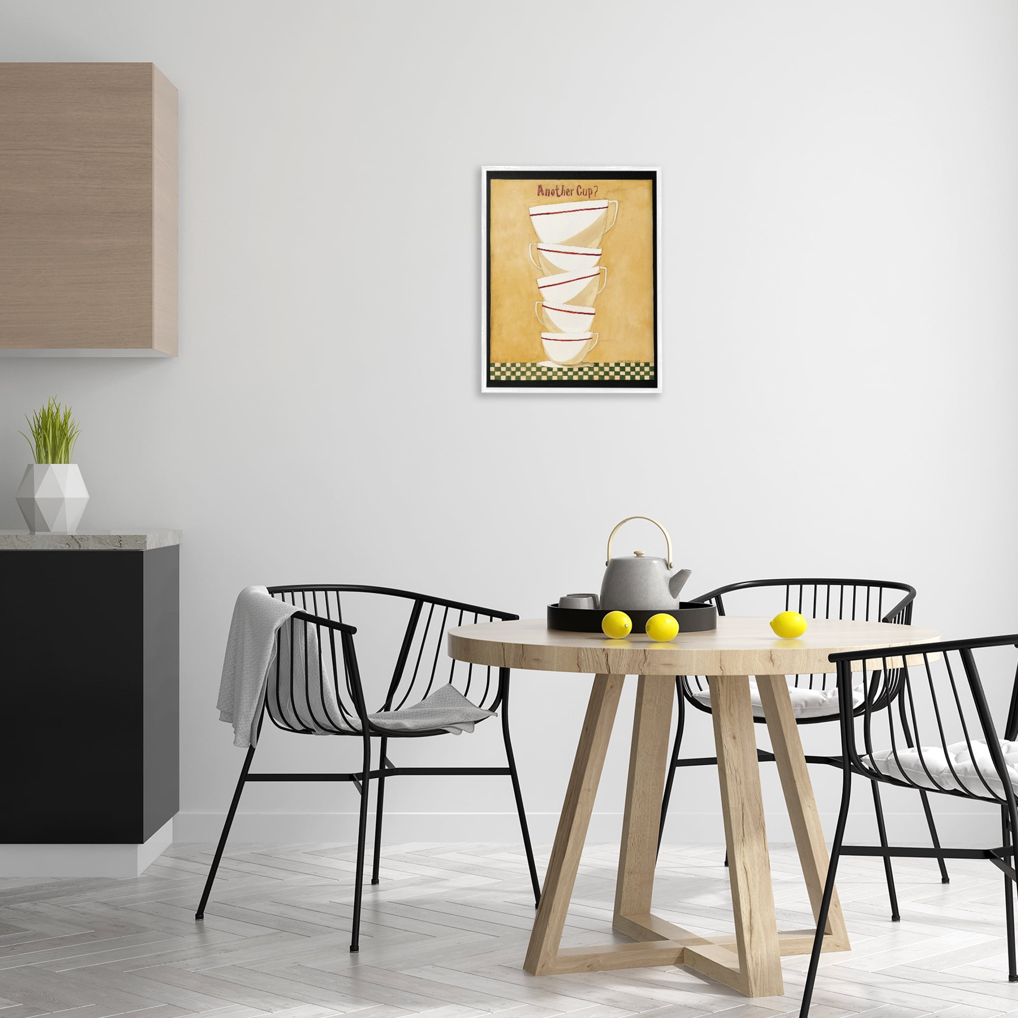 Stupell Industries Stacked Mug Collection Food & Beverage Painting White Framed Art Print Wall Art, 16 x 20