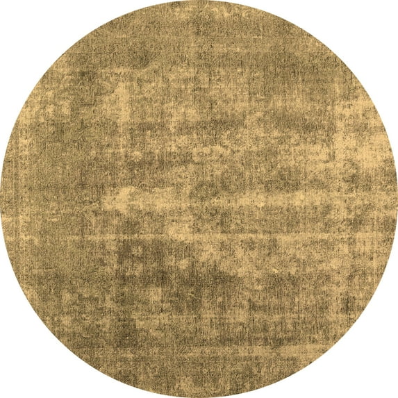 Ahgly Company Indoor Round Abstract Brown Contemporary Area Rugs, 6' Round