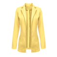 thumbnail image 3 of tklpehg Blazer Jackets for Women Business Long Sleeve Lapel Temperament Slim Small Suit Long Sleeve Jacket Outwear Cardigan Yellow XXL, 3 of 6