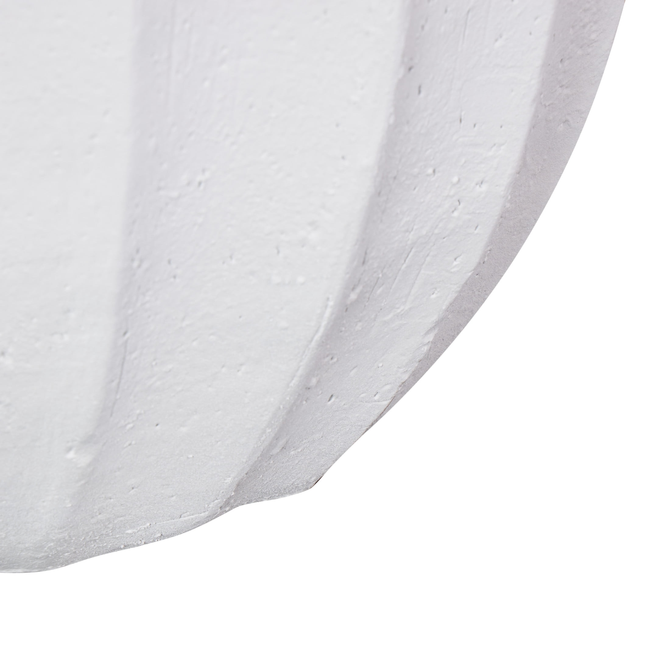 DecMode 18" Wide White Magnesium Oxide Vase with Carved Grooves