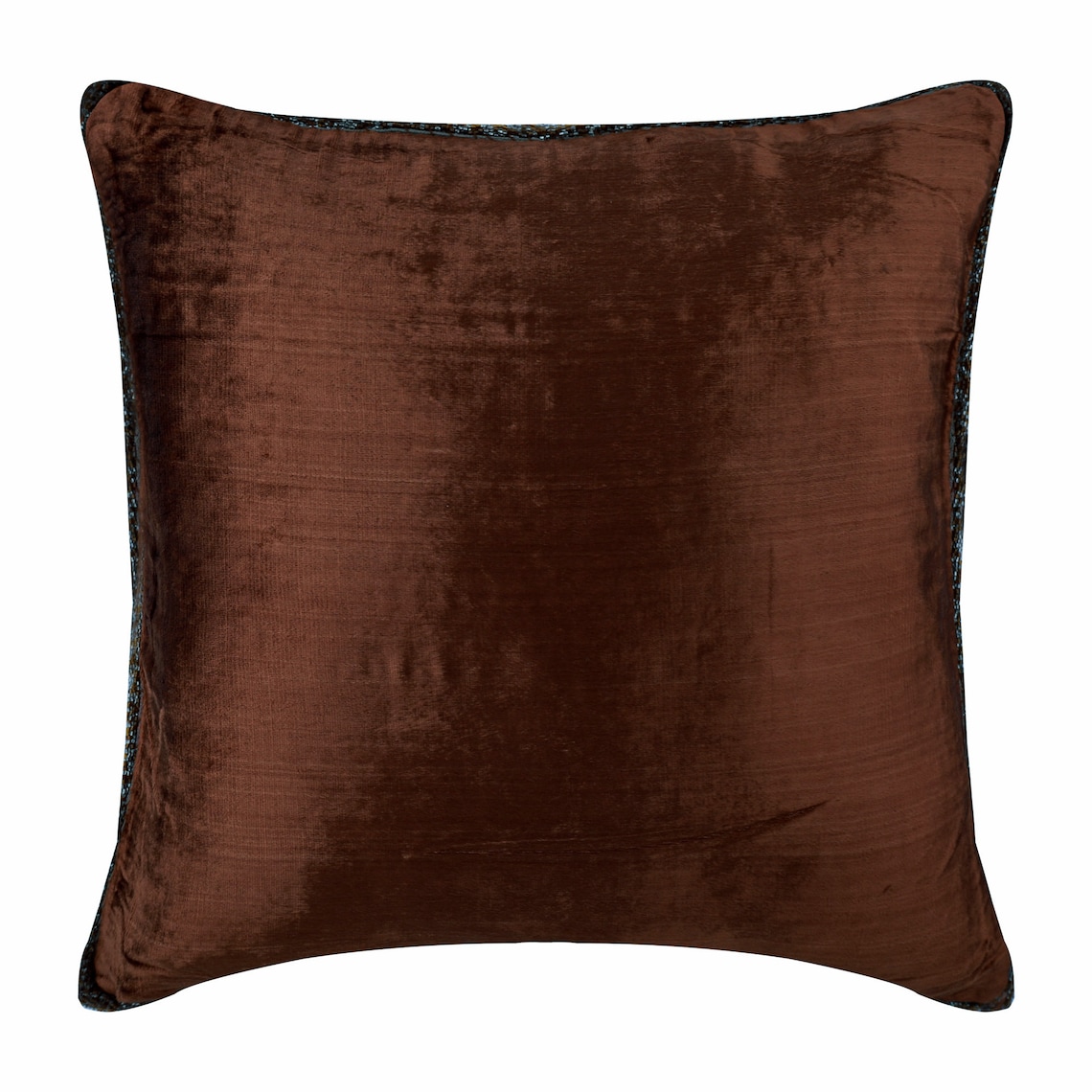Cushion Covers, Dark Brown Throw Pillows For Couch 16x16 inch (40x40 cm), Velvet Designer Fabric Pillow Covers, Solid Color, Contemporary Decorative&nbsp;Toss - Dark Chocolate Shimmer