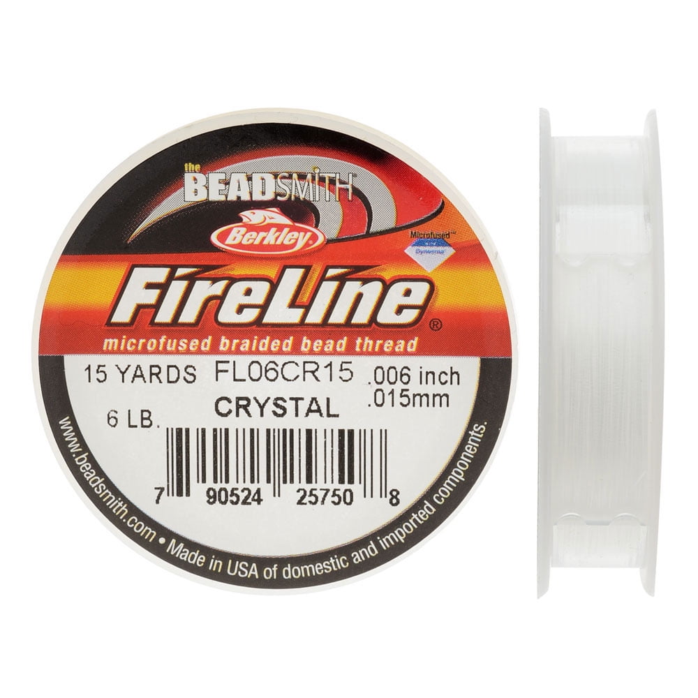 FireLine Braided Beading Thread, 6lb Test and 0.006 Thick, 15 Yard Mini  Spool, Crystal Clear 