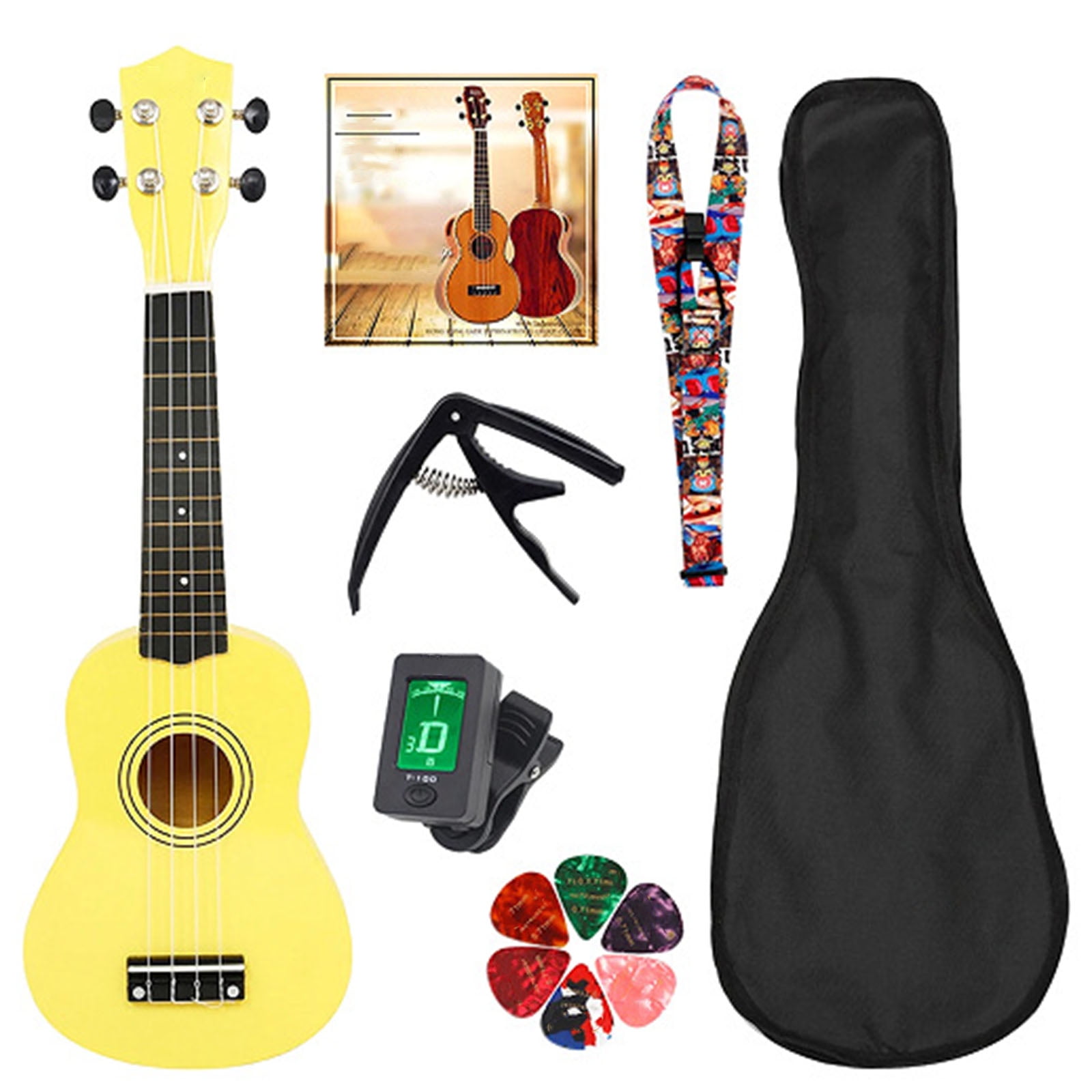 Ukulele 21 Inch Professional Ukelele Small Guitar Delicate Tunings Pegs 4 String Ukulele Wood Gift for Beginner Learning