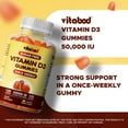 thumbnail image 4 of Vitabod Sugar Free Vitamin D3 50,000 IU Weekly Supplement - 120 Vegetable Vitamin D Gummies for Bones, Teeth, and Immune Support - Easy Chew Pure Vitamin D3 50000 IU- Non GMO Pills, 4 of 11