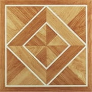 Achim Importing Co., Inc. NEXUS White Border Classic Inlaid Parquet 12 Inch x 12 Inch Self Adhesive Vinyl Floor Tile #205