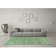 thumbnail image 3 of Ahgly Company Indoor Square Abstract Turquoise Blue Modern Area Rugs, 5' Square, 3 of 4