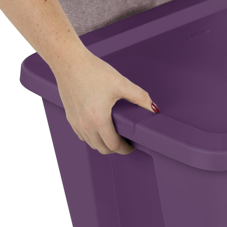 Sterilite 18 Gallon Tote Box Plastic, Purple 