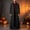 Black, variant on Men's Jacket Plus Size Stand Collar Long Sleeve Maxi Straight Solid Double-Breasted Button Front Vintage Retro