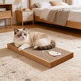 thumbnail image 4 of huayou Thickened Corrugated Cat Scratcher Pad, Durable Cardboard Board for Indoor Cats, Furniture Protector and Rest Spot with Mouse Design, 17.7 x 8.6 x 1.3 inch, 4 of 6
