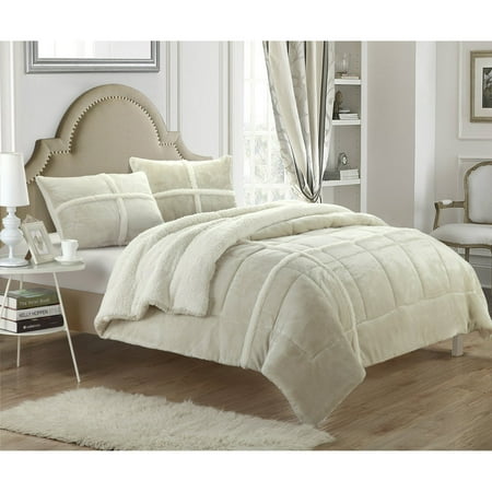 Chic Home Chiron 7 Piece Sherpa Lined Plush Microsuede Comforter