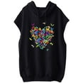 thumbnail image 6 of Womens Summer T Shirts Plus Size Letter Hooded Sweatshirt Short Sleeve Loose Top Fashion Dressy Casual Tunic Blouses M-3XL, 6 of 7