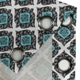 thumbnail image 4 of Ambesonne Floral Grommet Curtain, Victorian Antique Style, 50" x 96", Black Aqua White, 4 of 6