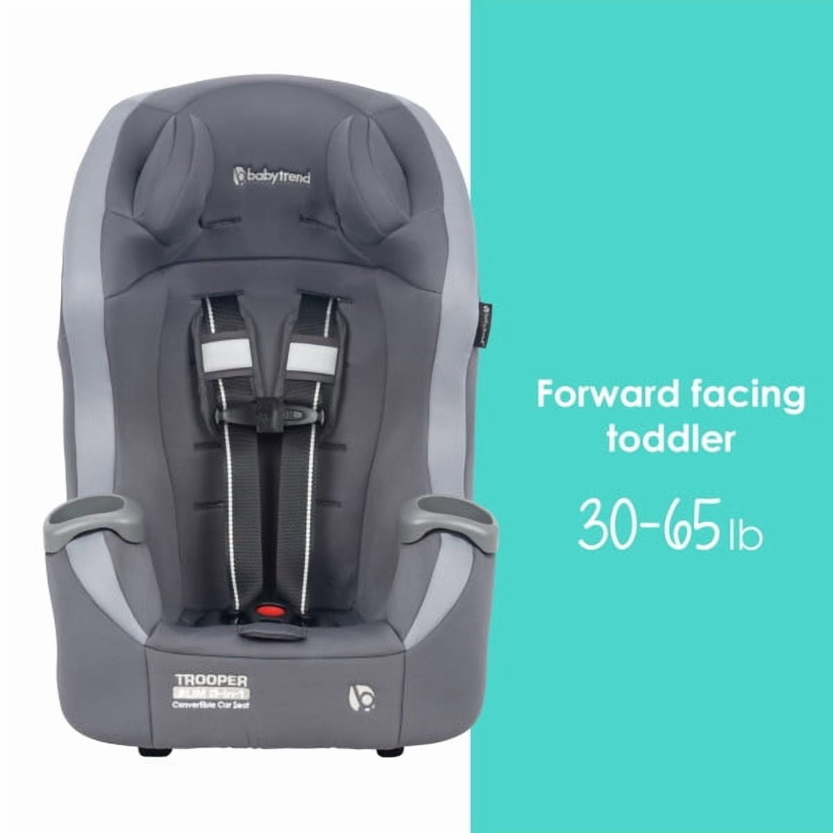 Baby Trend Trooper™ SLIM 3-in-1 Convertible Car Seat with Side Impact Protection, Dash Grey