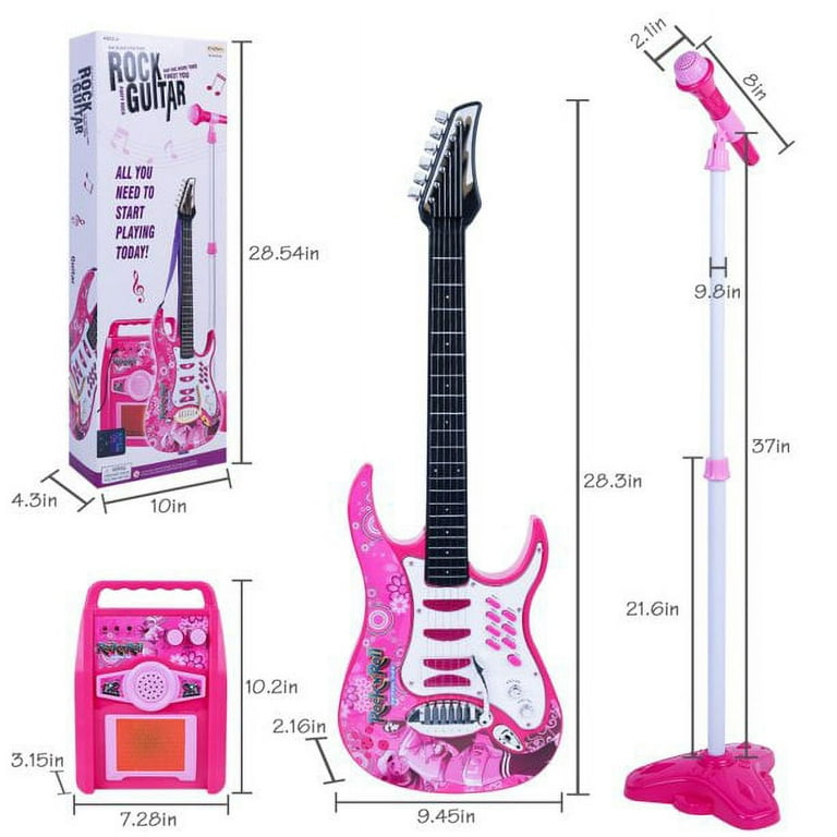Kids pink electric deals guitar