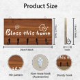 thumbnail image 3 of Organizador de llaves con ganchos para llaves, perchero de madera para colgar en la pared con 5 ganchos. Bless This Home, 3 of 9