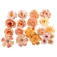thumbnail image 2 of Faux Flower Heads, Mini Charming Color Artificial Flower Heads, Fake Flowers, Small Assorted Fabric Flower Heads for Craft, Garland, Wedding, Party, DIY Spring Home Decoration Orange, 2 of 9