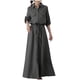 thumbnail image 1 of Puntoco Vestido De Falda Larga Con Solapa De Manga Larga Para Mujer, Color Gris Oscuro, Xl,Regalos Para Mujer Joven, 1 of 2