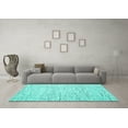 thumbnail image 3 of Ahgly Company Indoor Square Solid Turquoise Blue Modern Area Rugs, 6' Square, 3 of 4