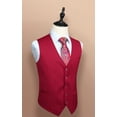 thumbnail image 3 of HISDERN Men's Suit Vest Business Formal Dress Waistcoat Vest with 3 Pockets for Suit or Tuxedo Burgundy, 3 of 8
