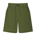 thumbnail image 4 of Loopsun Boys Girls Summer Shorts, Children Kids Boy Girl Summer Linen Casual Shorts Elastic Waist Pants Army Green 11-12 Years, 4 of 5