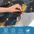 thumbnail image 4 of Yayeee Kitchen Valance Rod Pocket 54" x 18" Living Room Window Curtain, Navy Blue Art Pattern, 4 of 6
