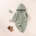 thumbnail image 4 of FNNMNNR Autumn Winter Baby Boys Girls Clothes Warm Knitted Jumpsuit Newborn Romper Clothing Playsuit Light Green 3-6 Months, 4 of 8