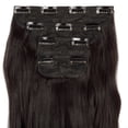 thumbnail image 3 of SHCKE 24 Inch Clip in Hair Extensions Dark Brown Curly Hair Extensions 280g 4Pcs Synthetic Fiber Hairpieces, 3 of 5