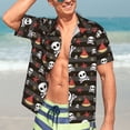 thumbnail image 7 of KLL Pirate skull Print Men's Hawaiian Shirt Short Sleeve Button Down Beach Shirts,XX-Large, 7 of 7
