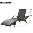 thumbnail image 2 of AENKYO 80-in Patio Chaise Lounge Chairs Set of 2, Outdoor Wicker Recliners with Adjustable Backrest and Pull-Out Side Table, Dark Brown, 2 of 10