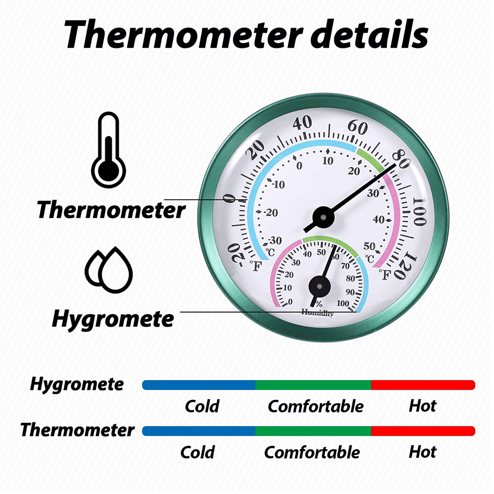 Thermometer Outdoor. Humidity Indoor Analog 1 Temperature in Hygrometer for Outdoor 2 Gauge Indoor
