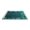 thumbnail image 2 of Ahgly Company Machine Washable Indoor Rectangle Abstract Turquoise Blue Modern Area Rugs, 7' x 10', 2 of 4